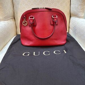 New Gucci Medium Red Dome Crossbody